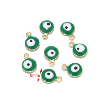 20db rozsdamentes acél arany 6mm/8mm török szemzománc medálok nőknek karkötő nyaklánc fülbevaló ékszer készítés