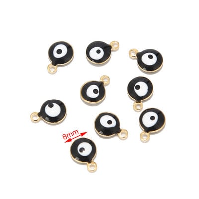 20db rozsdamentes acél arany 6mm/8mm török szemzománc medálok nőknek karkötő nyaklánc fülbevaló ékszer készítés