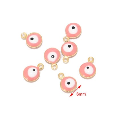 20db rozsdamentes acél arany 6mm/8mm török szemzománc medálok nőknek karkötő nyaklánc fülbevaló ékszer készítés