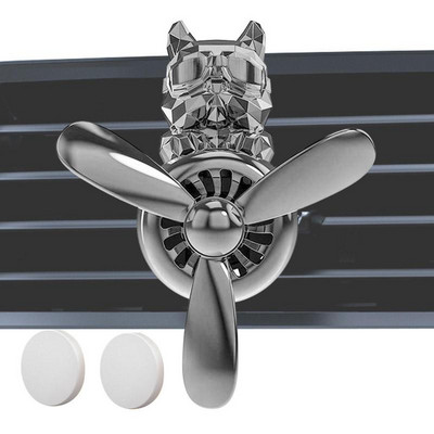 Lėktuvo automobilio oro gaiviklis mielas buldogas pilotinis automobilio difuzorius, besisukantis sraigtas aromaterapijos ornamentas automobilio oro gaiviklis oro išleidimo anga