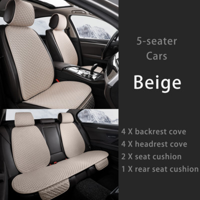 Husă scaun auto Karcle Set complet Imitație lenjerie Protector universal pentru scaun Perna scaunului din spate Huse auto față spate În salon cald