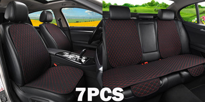 Vasaras automašīnas sēdekļa pārsega aizsargs Auto Lins priekšpuse Aizmugure Aizmugure Atzveltne Lina sēdekļa spilvena spilventiņš automobiļu interjeram kravas automašīnas apvidus furgonam