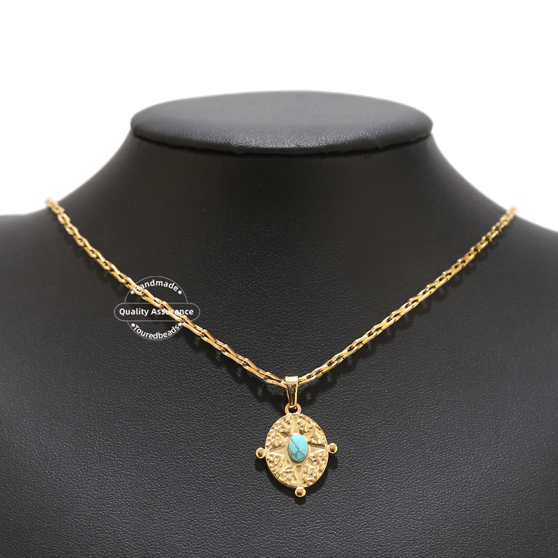 5 kom/lot od nehrđajućeg čelika, prirodni kamen, zvjezdane medalje, privjesci za DIY žene, ogrlice, pribor za izradu nakita, privjesci, 7 boja, 22x18 mm