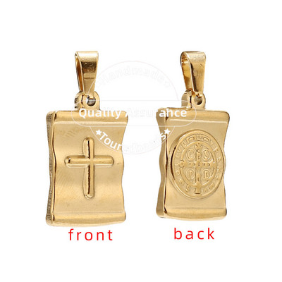 5 KOM. Zlatni privjesci od nehrđajućeg čelika Svete Benedikte Marije, zaštitne križne privjeske za muškarce, žene, izrada ogrlica