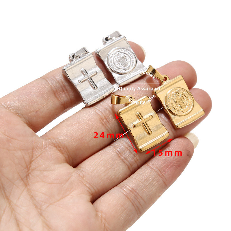 5 KOM. Zlatni privjesci od nehrđajućeg čelika Svete Benedikte Marije, zaštitne križne privjeske za muškarce, žene, izrada ogrlica