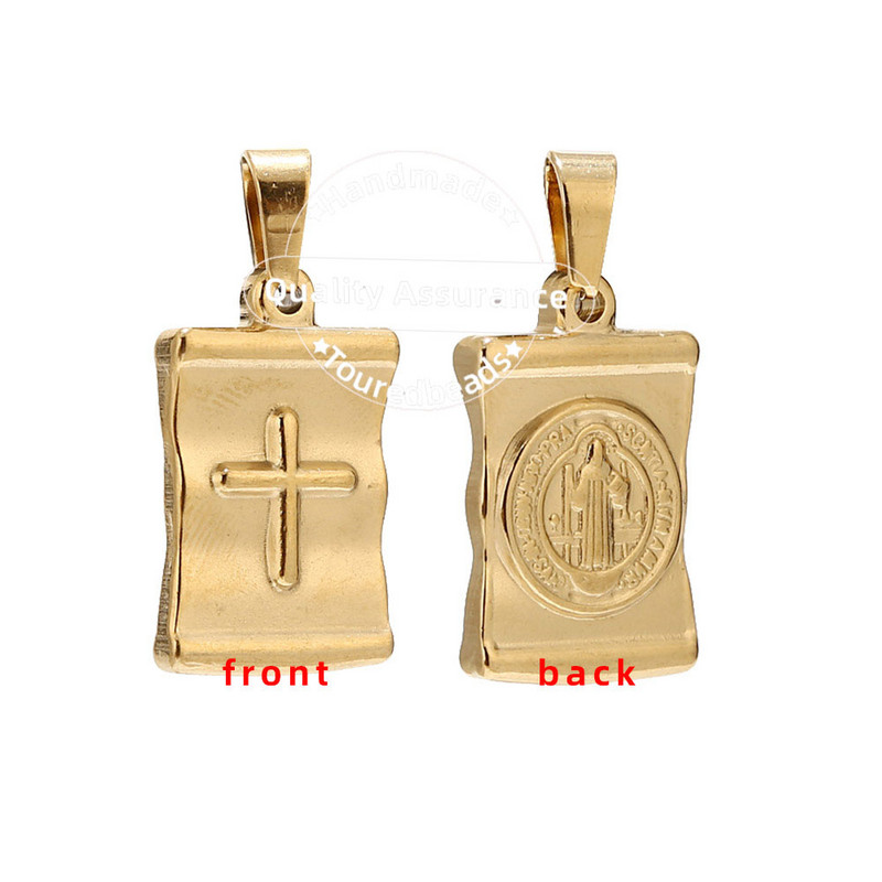 5 KOM. Zlatni privjesci od nehrđajućeg čelika Svete Benedikte Marije, zaštitne križne privjeske za muškarce, žene, izrada ogrlica