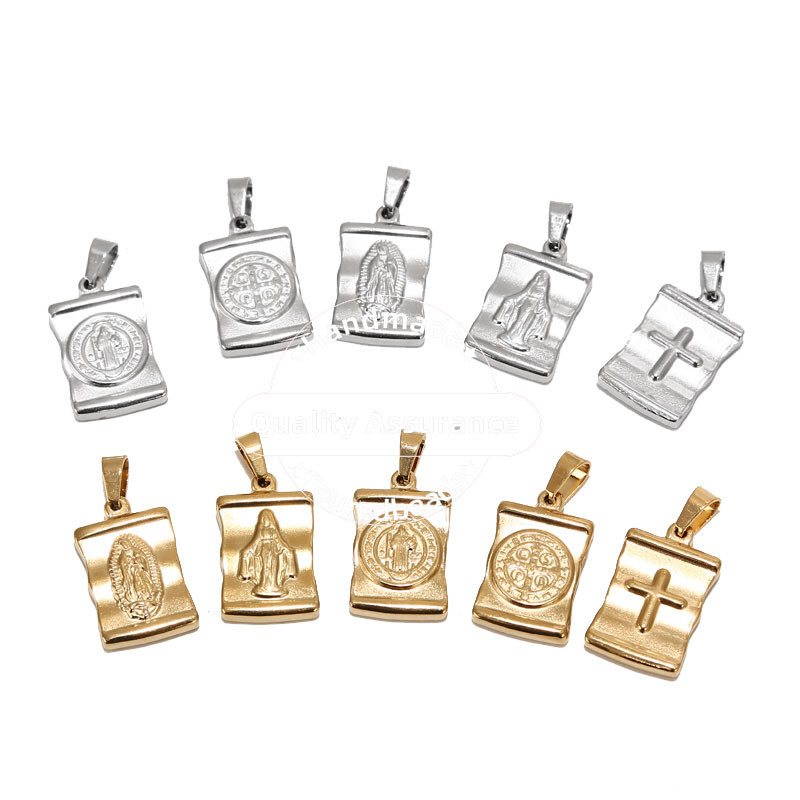 5 KOM. Zlatni privjesci od nehrđajućeg čelika Svete Benedikte Marije, zaštitne križne privjeske za muškarce, žene, izrada ogrlica