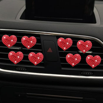 8 τεμ. Bling Heart Air Vent Clips, Crystal Heart Car Αποσμητικά αέρα Κλιπ εξαερισμού Car Diffuser Vent Clip Car Perfume