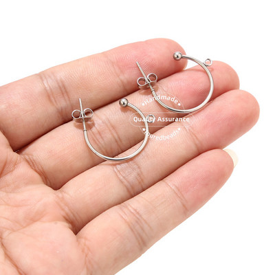 10db Aranyozott 15 mm-es 20 mm-es 30 mm-es fülbevaló oszlopok hurokkal C alakú Fülbevalók Fülbevalók Kiegészítők Barkács ékszer készítés