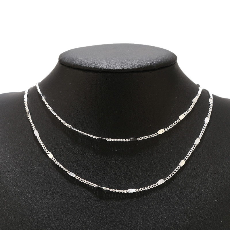 2 metra posrebreni satelitski lanac od nehrđajućeg čelika s kuglastim rubnim lancima za DIY ogrlicu, narukvicu, izradu nakita