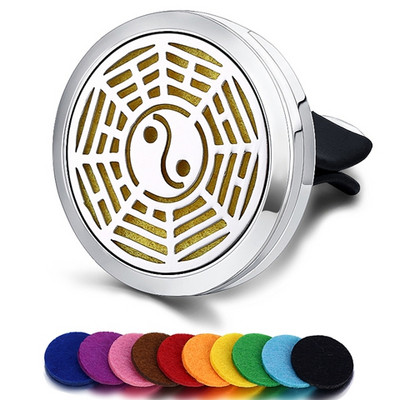 Punjivi osvježivač zraka za automobil Miris Parfem Difuzor Spojnica Automatski ventilacijski otvor Eterično ulje Medaljon od nehrđajućeg čelika Dodaci za interijer