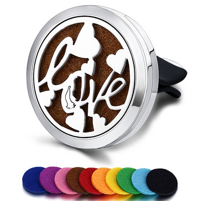 Punjivi osvježivač zraka za automobil Miris Parfem Difuzor Spojnica Automatski ventilacijski otvor Eterično ulje Medaljon od nehrđajućeg čelika Dodaci za interijer