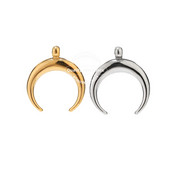 5db rozsdamentes acél Crescent Moon Charms arany tömör szarv medálok barkács ékszerek készítéséhez kellékek