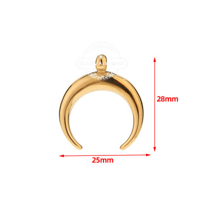 5db rozsdamentes acél Crescent Moon Charms arany tömör szarv medálok barkács ékszerek készítéséhez kellékek