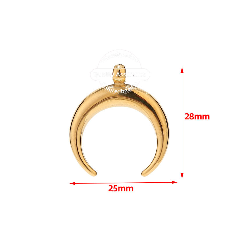 5db rozsdamentes acél Crescent Moon Charms arany tömör szarv medálok barkács ékszerek készítéséhez kellékek