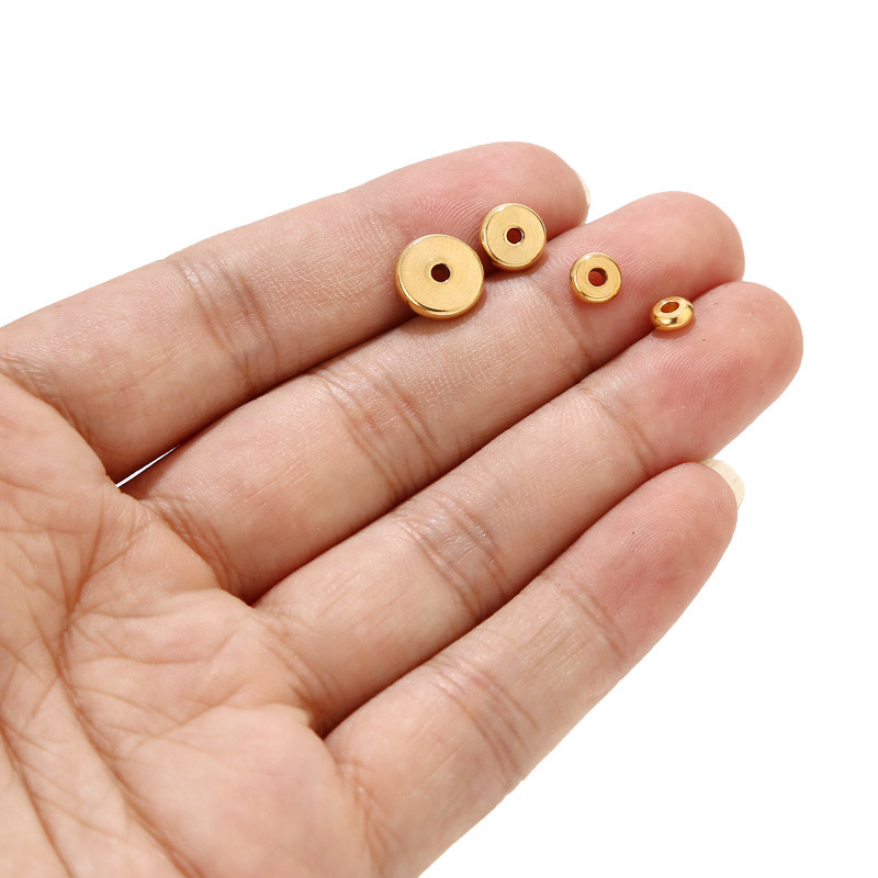 20 komada ravnih okruglih perli od nehrđajućeg čelika, labavih razmaknica za izradu nakita, pribor za narukvice, ogrlice 4/5/6/8/10 mm ružičasto zlato