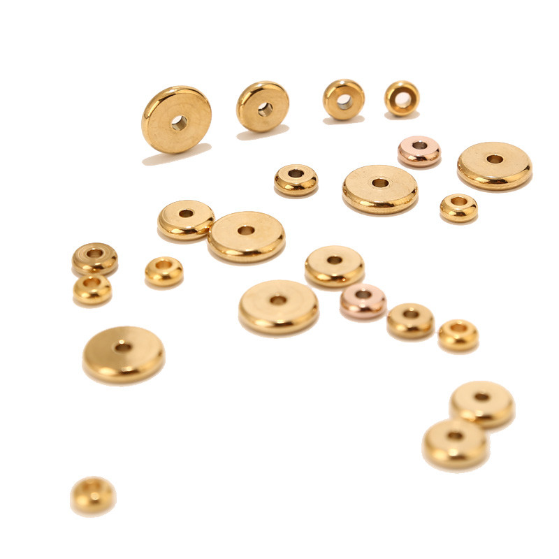 20 komada ravnih okruglih perli od nehrđajućeg čelika, labavih razmaknica za izradu nakita, pribor za narukvice, ogrlice 4/5/6/8/10 mm ružičasto zlato