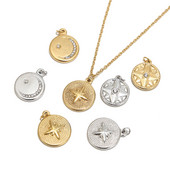 5 vnt / partija nerūdijančio plieno aukso medalis "Moon Star Charms" pakabukai moterims, karoliai papuošalai, dovanos, gaminant amatus