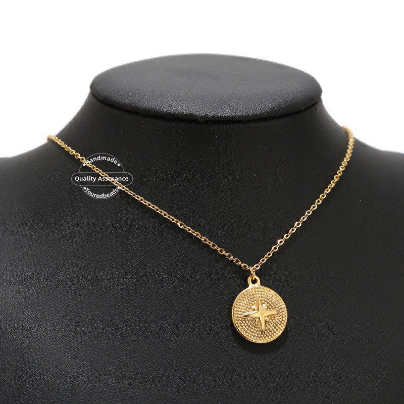 5 vnt / partija nerūdijančio plieno aukso medalis "Moon Star Charms" pakabukai moterims, karoliai papuošalai, dovanos, gaminant amatus