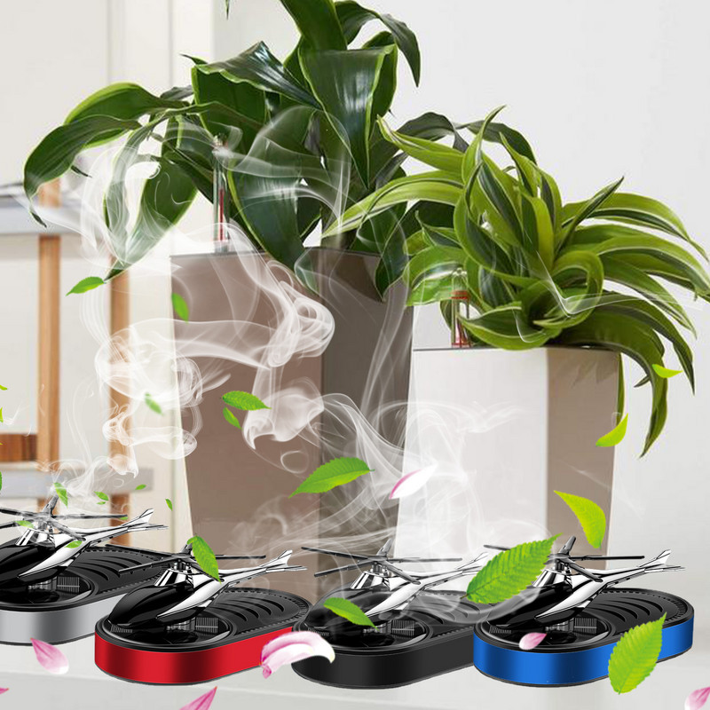 Automobilių eterinių aliejų difuzorius saulės energija lėktuvas automobilių kvapų difuzorius saulės energija varomas malūnsparnio formos automobilių oro gaivikliai su rotacija