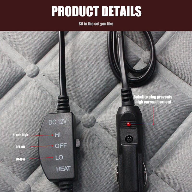 Θερμαινόμενα μαξιλάρια πίσω πλάτης αυτοκινήτου 12V Θερμαινόμενα μαξιλάρια πίσω καθισμάτων Αυτοκίνητο Θερμαινόμενα μαξιλάρια πίσω καθίσματος Αυτοκινήτου Θερμαινόμενα μαξιλάρια αυτοκινήτου