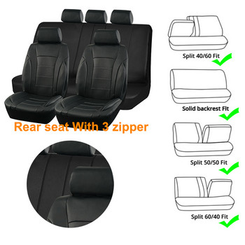 Черни универсални калъфи за автомобилни седалки Снаждане на кожени въглеродни влакна Автомобилни аксесоари Вътрешен протектор за седалка Възглавница лукс