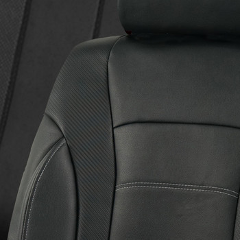 Черни универсални калъфи за автомобилни седалки Снаждане на кожени въглеродни влакна Автомобилни аксесоари Вътрешен протектор за седалка Възглавница лукс