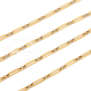 1 метър от неръждаема стомана златни роло вериги за кабели 4 мм плоска тел Шик 3:1 верига, подходяща за Направи си сам Консумативи за изработка на бижута Продажба на едро на едро