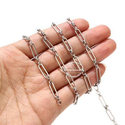 Zlatni rolo lančići od nehrđajućeg čelika od 1 metra, 4 mm šik 3:1 lanac s ravnom žicom, prikladan za DIY pribor za izradu nakita, veleprodaja u rasutom stanju