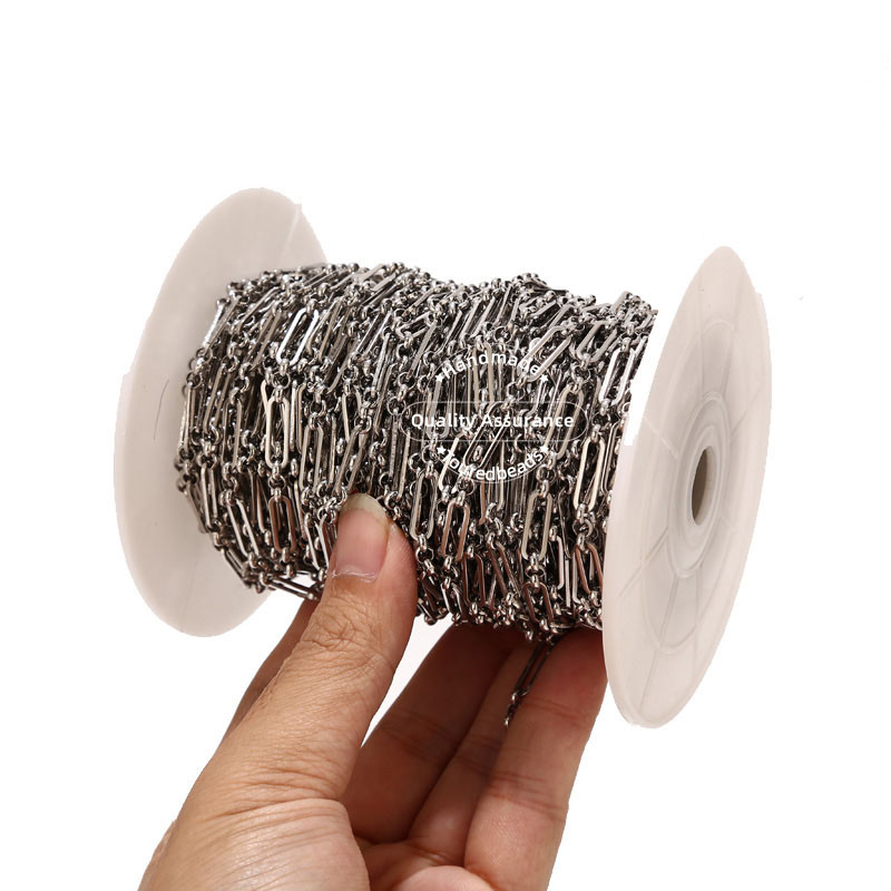 Zlatni rolo lančići od nehrđajućeg čelika od 1 metra, 4 mm šik 3:1 lanac s ravnom žicom, prikladan za DIY pribor za izradu nakita, veleprodaja u rasutom stanju