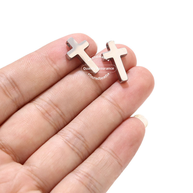 5 komada zlatnih privjesaka s križem od nehrđajućeg čelika za žene, muškarce, vjerska ogrlica, izrada raspela, privjesak, rupa 2 mm