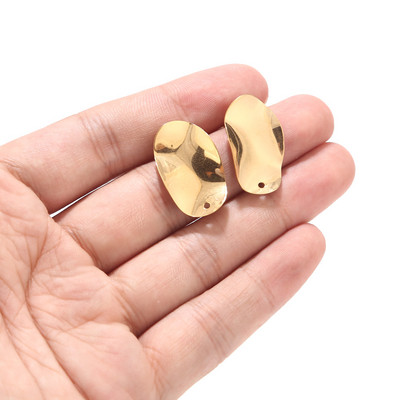 10 komada zlatnih geometrijskih nalaza za naušnice od nehrđajućeg čelika, ovalnih naušnica u obliku romba s petljom za DIY izradu nakita