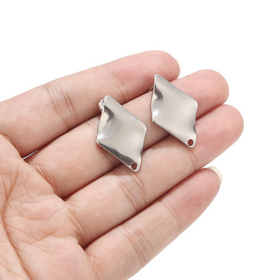 10 komada zlatnih geometrijskih nalaza za naušnice od nehrđajućeg čelika, ovalnih naušnica u obliku romba s petljom za DIY izradu nakita