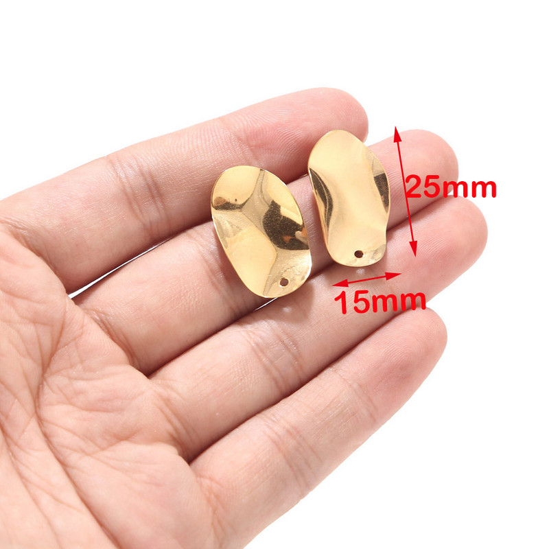 10 komada zlatnih geometrijskih nalaza za naušnice od nehrđajućeg čelika, ovalnih naušnica u obliku romba s petljom za DIY izradu nakita