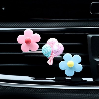 3 komada slatke kopče za ventilacijski otvor za automobil Šarm Dodaci za interijer automobila Slatki baloni s cvijećem Dekoracija automobila