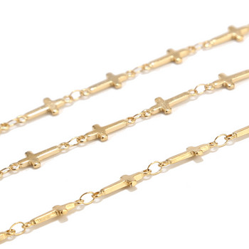 1 μέτρο χρυσός τόνος από ανοξείδωτο ατσάλι αλυσίδα σταυρός για άνδρες Γυναικεία κοσμήματα κολιέ βραχιόλι Anklet Κατασκευή