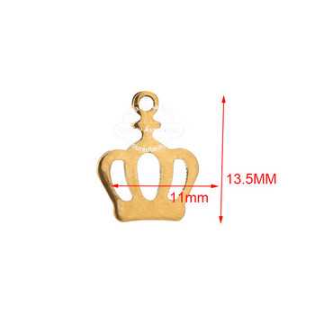 20 τμχ Ανοξείδωτο ατσάλι Gold Crown Charms για Γυναικείο Βραχιόλι Κολιέ Αξεσουάρ κατασκευής κοσμημάτων