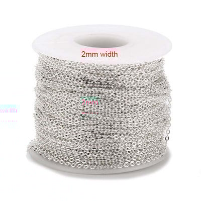 2 metrų nerūdijančio plieno rožinio aukso/aukso/juodos grandinės karoliai, masinė kabelių grandinėlė, skirta papuošalams gaminti „pasidaryk pats“