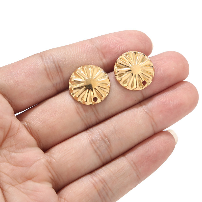 10 komada okruglih okruglih stupića za naušnice s omčom Hipoalergene zlatne komponente od nehrđajućeg čelika za izradu naušnica