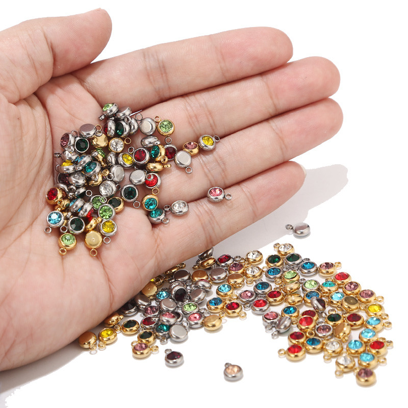 10 komada Zlatni kamenčić od nehrđajućeg čelika Kristalni privjesci Dodaci za Ogrlicu Narukvica Izrada nakita