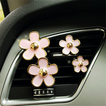 4 τμχ Floret Car Αποσμητικό αυτοκινήτου Κλιπ αρώματος Χαριτωμένα μικρά λουλούδια Ροζ αξεσουάρ αυτοκινήτου Εσωτερικό Γυναικείο κλιπ αεραγωγού αρωματοθεραπείας