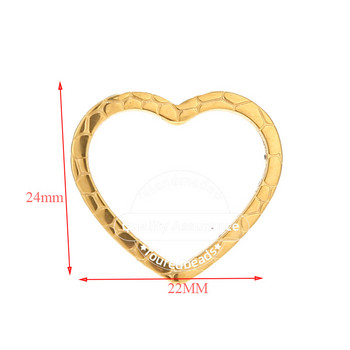 20PCS конектори за талисман от неръждаема стомана със златно щамповане с геометрични овални сърца за изработка на бижута Направи си сам Висулки за връзки