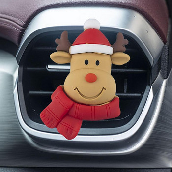 Коледен освежител за въздух Дядо Коледа Сладък елен Аромат за кола Декорации за изпускателен отвор Автомобилни щипки за вентилационни отвори Ароматичен дифузьор Хубави подаръци