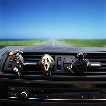Θέμα Halloween Car Αποσμητικό αέρα Ρητίνης Skull Vent Clips Skull Head Car Άρωμα για Γυναίκες Κορίτσια Ανδρικά Διακοσμητικά εσωτερικού αυτοκινήτου