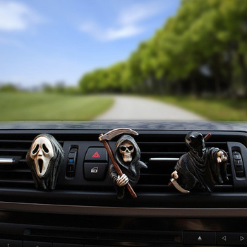 Θέμα Halloween Car Αποσμητικό αέρα Ρητίνης Skull Vent Clips Skull Head Car Άρωμα για Γυναίκες Κορίτσια Ανδρικά Διακοσμητικά εσωτερικού αυτοκινήτου