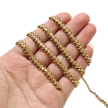 Ανοξείδωτο ατσάλι 1 μέτρου 6 χιλιοστά Χρυσές αλυσίδες ψαροκόκαλο Αλυσίδα ψαροκόκαλο για γυναίκες Κολιέ Κοσμήματα Προμήθειες κατασκευής