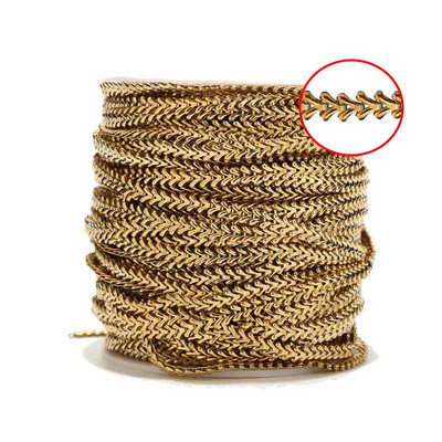 Lanțuri din oțel inoxidabil de 1 metru, 6 mm, din aur, lanț de pește, pentru femei, colier, bijuterii