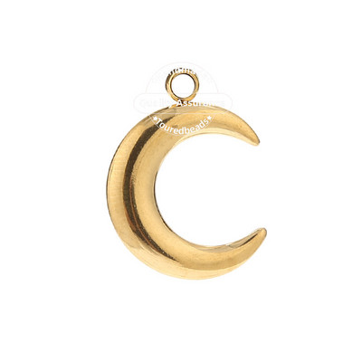 5db rozsdamentes acél Crescent Moon medálok arany hold medál barkács ékszerekhez, kézműves munkákhoz