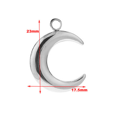 5db rozsdamentes acél Crescent Moon medálok arany hold medál barkács ékszerekhez, kézműves munkákhoz