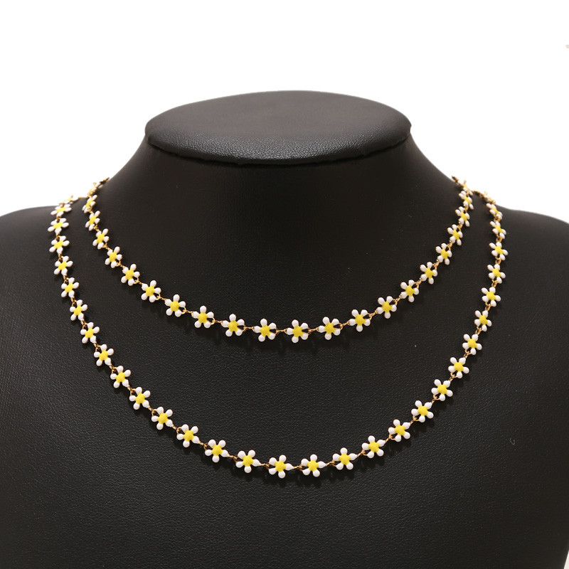 1M nehrđajući čelik 6 mm emajlirani lančići s bijelim cvijetom tratinčice za DIY žene Narukvice s narukvicama Ogrlice Pribor za izradu nakita